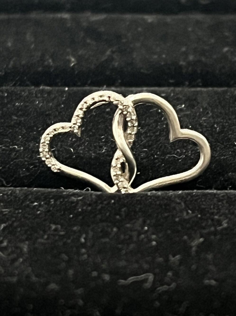 Hallmark Licensed 925 Sterling Silver Intertwined Double Heart Pendant HMK LIC